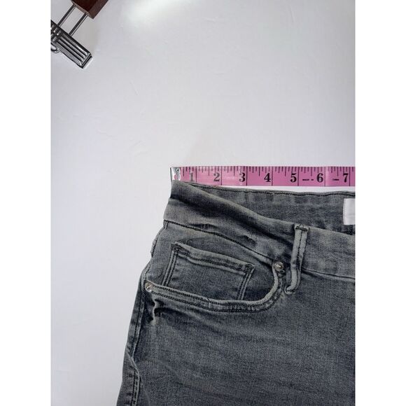 Dear John Jeanne Flare Jeans Middlebrook Stretch Denim Gray Crop Preppy Size 30 - Picture 7 of 14